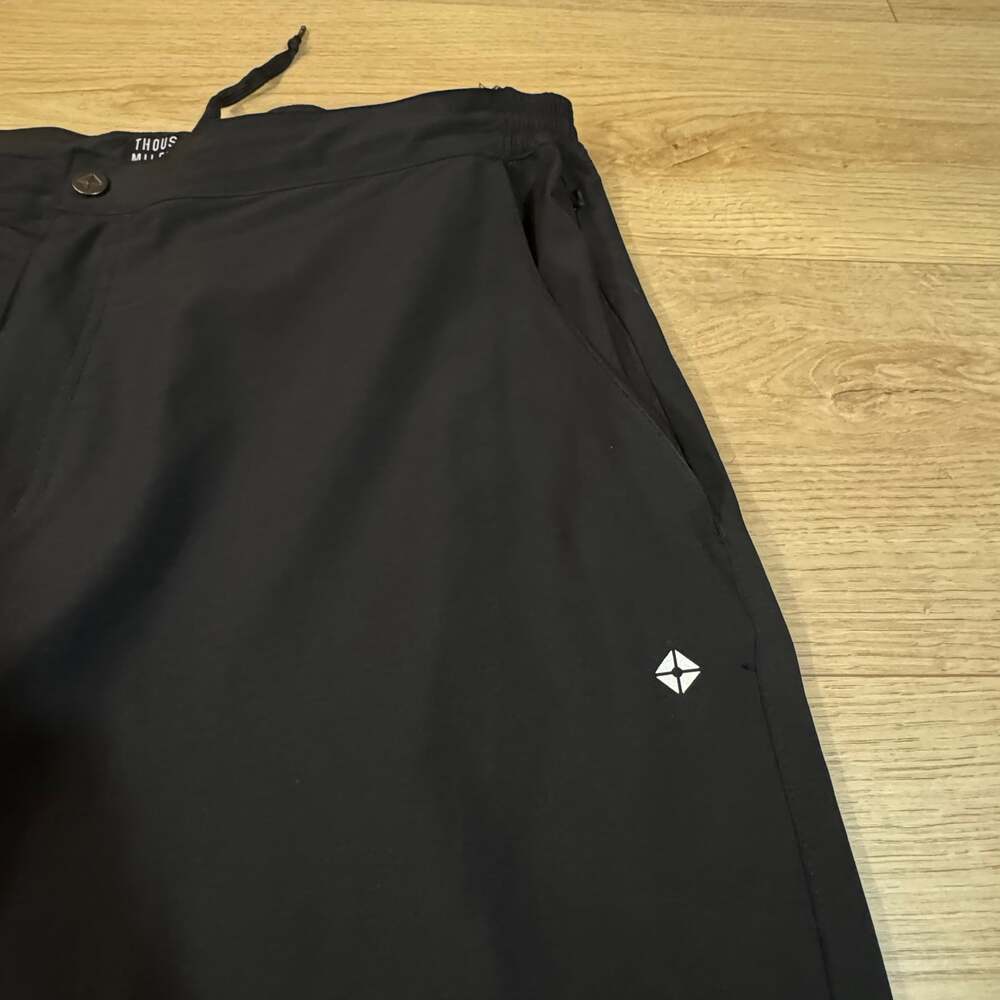 Thousand Miles Men's Black Athletic Shorts with Zipper Pocket